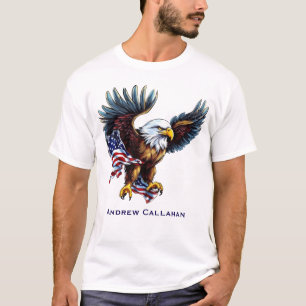 T-shirt Aigle américain patriotique Drapeau USA 4 juillet