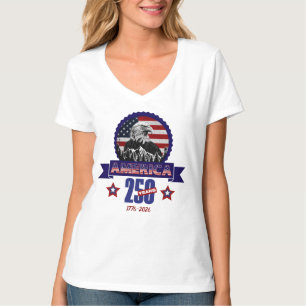 T-shirt Aigle Américain Patriotique Joyeux 250e Anniversai