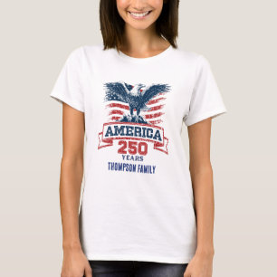 T-shirt Aigle américain patriotique Joyeux 250e anniversai
