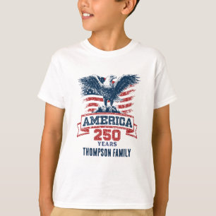 T-shirt Aigle américain patriotique Joyeux 250e anniversai
