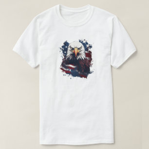 T-Shirt Aigle Avec Drapeau Américain