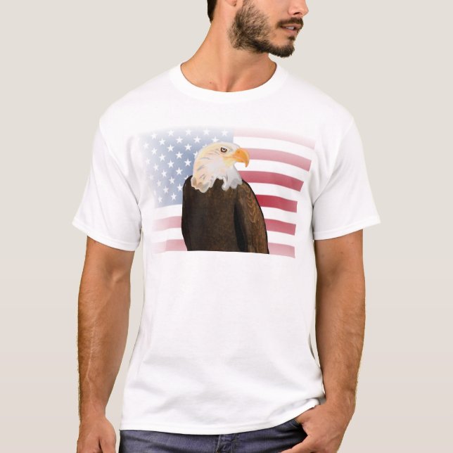 T-shirt Aigle avec drapeau américain (Devant)