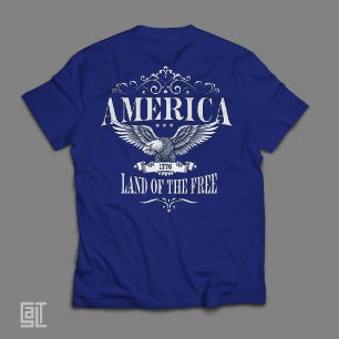 T-shirt Aigle chauve patriotique Amérique 1776 Terre de la