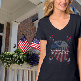 T-shirt Aigle chauve patriotique Amérique 250e 14 juillet