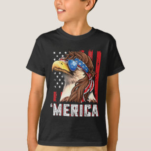 T-shirt Aigle chauve patriotique Mullet Merica Drapeau amé