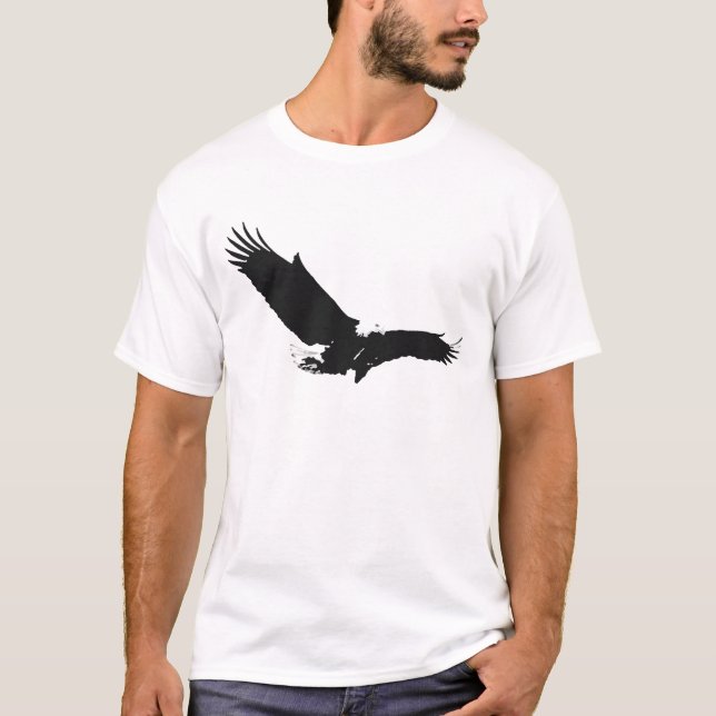 T-shirt Aigle d'atterrissage noir et blanc (Devant)