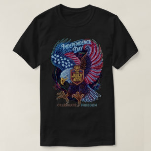 T-shirt Aigle de la Liberté Lumineux : Art Électrique du 4