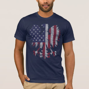 T-shirt Aigle drapeau américain vintage polonais