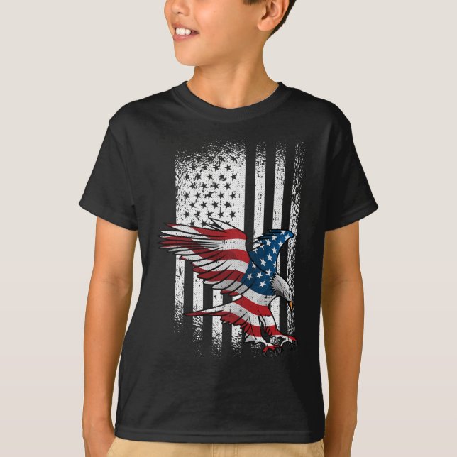 T-shirt Aigle du drapeau américain 4 juillet fête de l'ind (Devant)