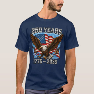 T-shirt Aigle et drapeau 250 ans 1776-2026 250e anniversai