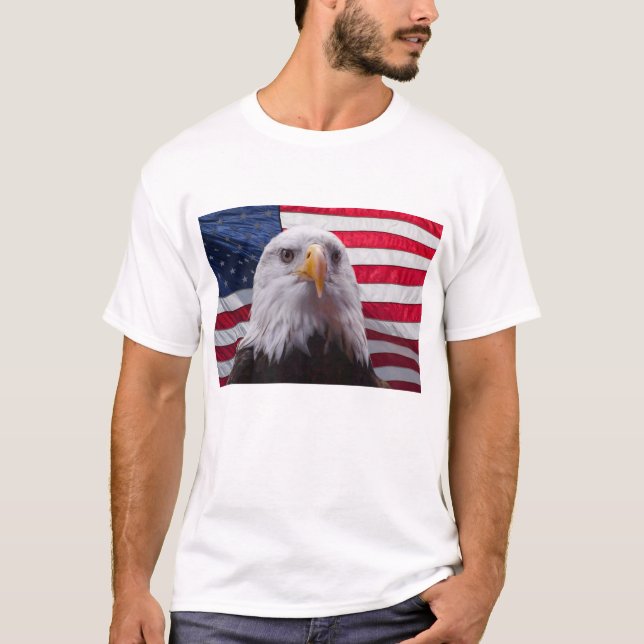 T-shirt Aigle et drapeau américains (Devant)