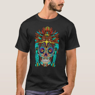 T-shirt Aigle Huichol Crâne Mexicain Crâne de Sucre Calave