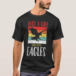 T-shirt Aigle Juste Une Fille Qui Aime Les Aigles Retro Vi