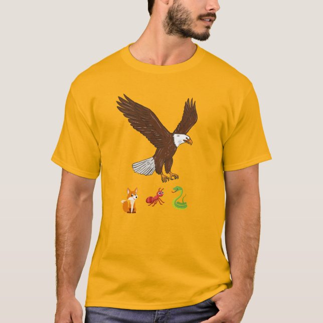 T-shirt Aigle majestueux à travers un ciel orageux (Devant)
