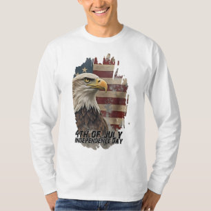 T-shirt Aigle majestueux et drapeau – Esprit de liberté