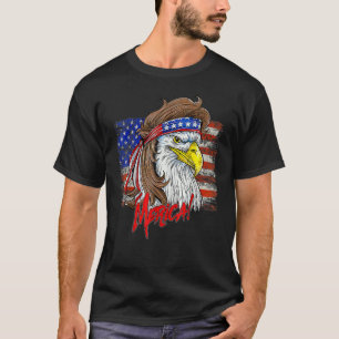 T-shirt Aigle Mullet 4 Juillet États-Unis Drapeau Américai