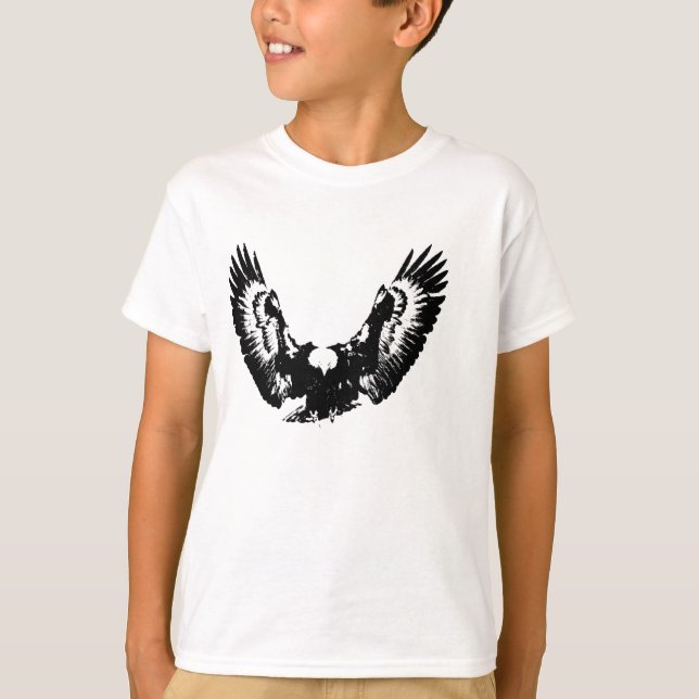 T-shirt Aigle noir et blanc (Devant)