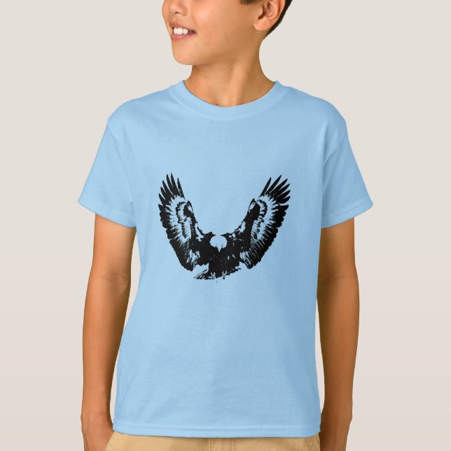 T-shirt Aigle noir et blanc (Devant)