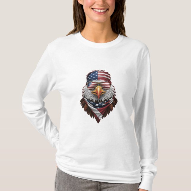 T-shirt Aigle patriote chauve (Devant)