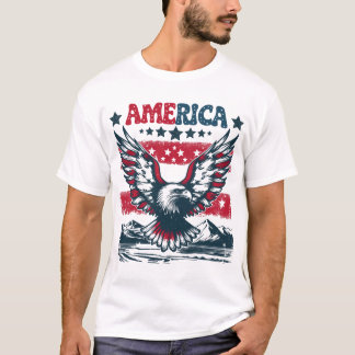 T-shirt Aigle Patriotique Américain