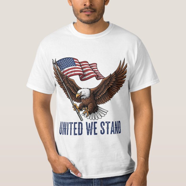T-shirt Aigle patriotique avec drapeau américain (Devant)