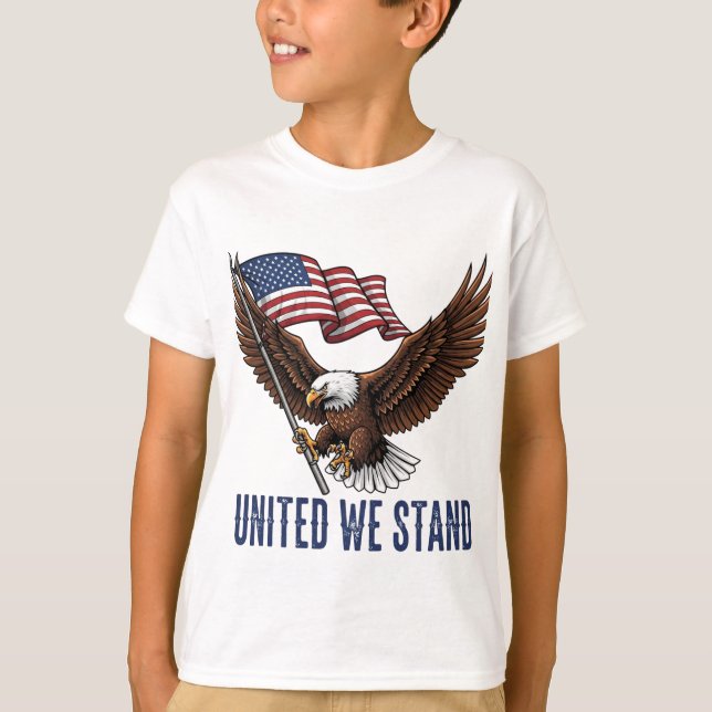 T-shirt Aigle patriotique avec drapeau américain (Devant)