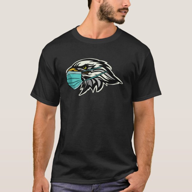 T-shirt Aigle patriotique avec facemask American Bald Eagl (Devant)
