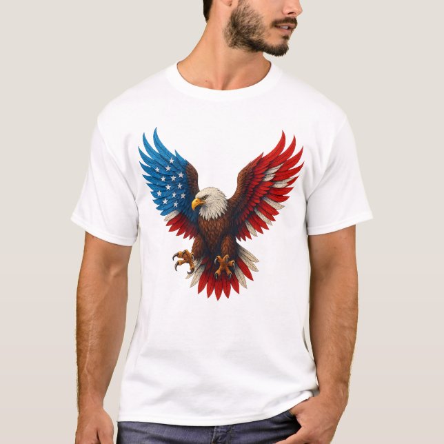 T-shirt Aigle patriotique de l'aigle américain (Devant)