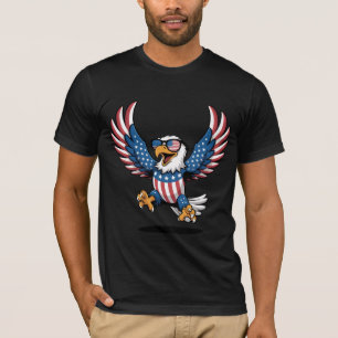 T-shirt Aigle patriotique en étoiles et en bandes