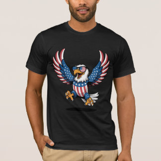T-shirt Aigle patriotique en étoiles et en bandes