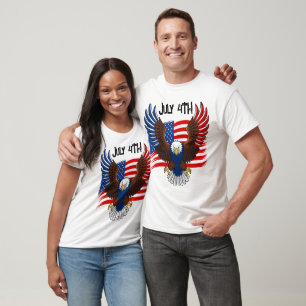 T-shirt Aigle patriotique et drapeau américain 4 juillet