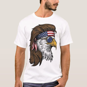 T-shirt Aigle patriotique Mullet Gravure vintage vecteur D