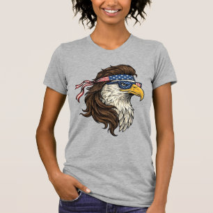 T-shirt Aigle patriotique Mullet Gravure vintage vecteur D