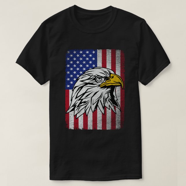 T-shirt Aigle patriotique USA Drapeau américain 4 juillet  (Design devant)