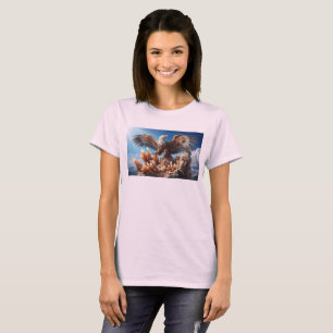 T-shirt Aigle sur roche de cristal Fantaisie Nature Raptor