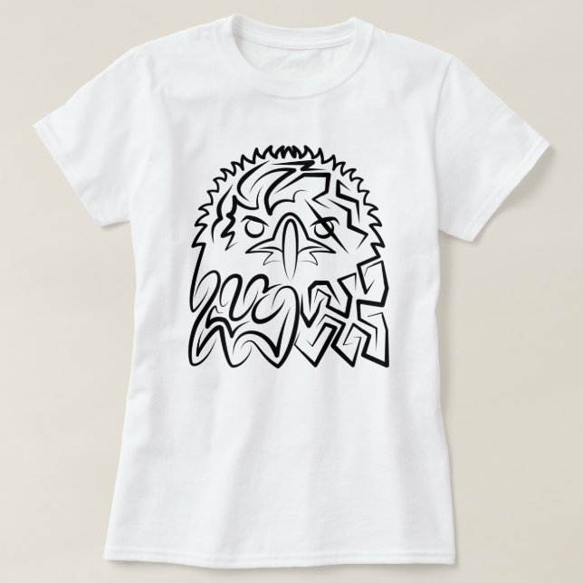 T-shirt Aigle tribale noire et blanche (Design devant)