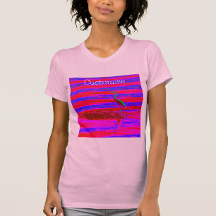 T-shirt Aigrette rose au lever du soleil design 