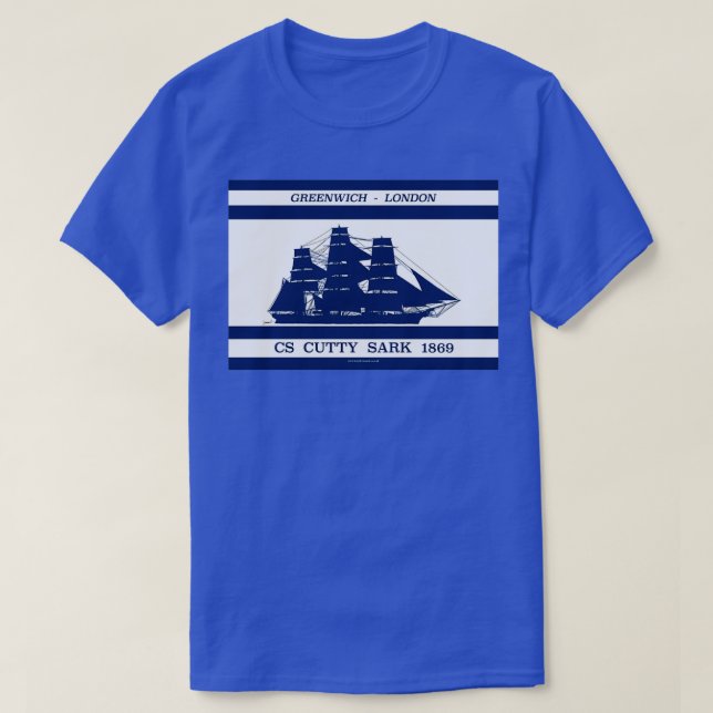 T-shirt Aiguille de coupe en bleu blanc 2 (Design devant)