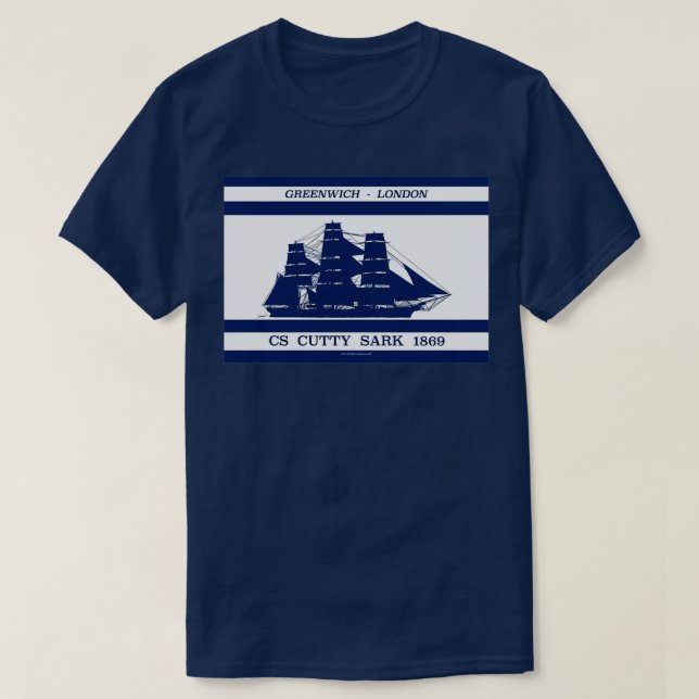 T-shirt Aiguille de coupe en bleu blanc 3 (Design devant)