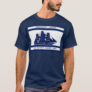 T-shirt Aiguille de coupe en bleu blanc 3
