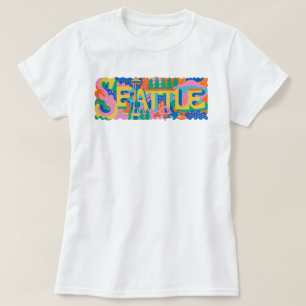 T-shirt Aiguille de l'espace rétro Seattle Mont Rainier Or