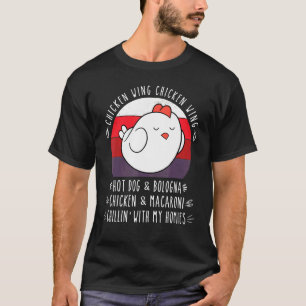 T-shirt Aile de Poulet Aile de Poulet Hot Dog Bologna Vira