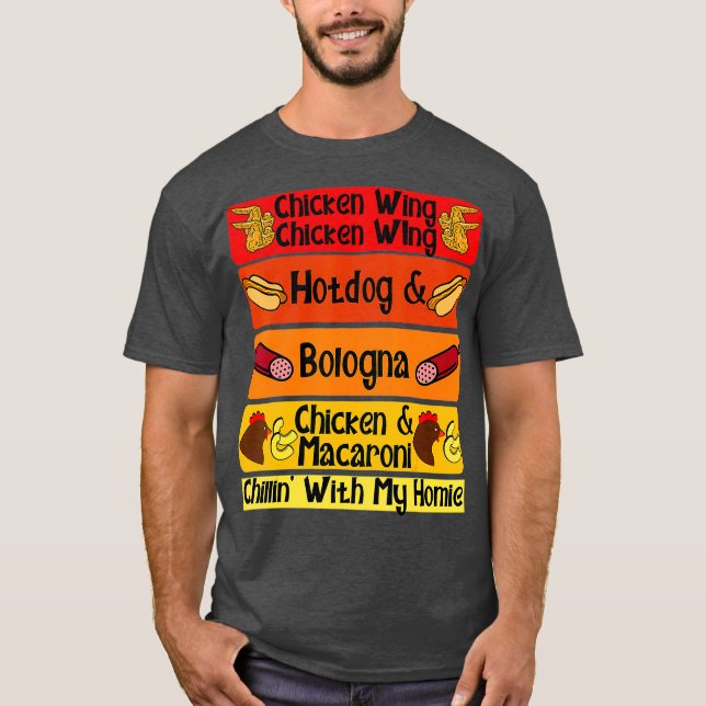 T-shirt Aile de poulet aile de poulet Hotdog Bologna Chans (Devant)