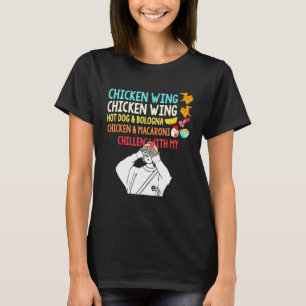 T-shirt Aile de poulet Aile de poulet Hotdog Bologna Poule
