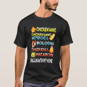 T-shirt Aile De Poulet Aile De Poulet Hotdog Et Bologna En