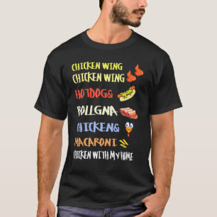 T-shirt Aile de Poulet Aile de Poulet Hotdog Et Bologna En