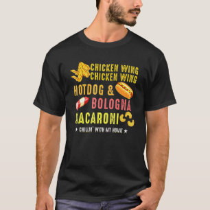 T-shirt Aile de Poulet Aile de Poulet Hotdog Et Bologna En