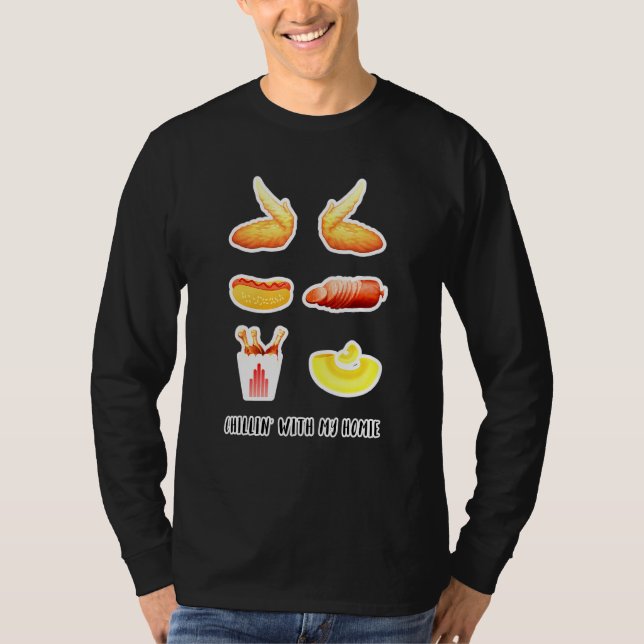 T-shirt Aile de poulet cuite Aile de poulet Aile de chien  (Devant)