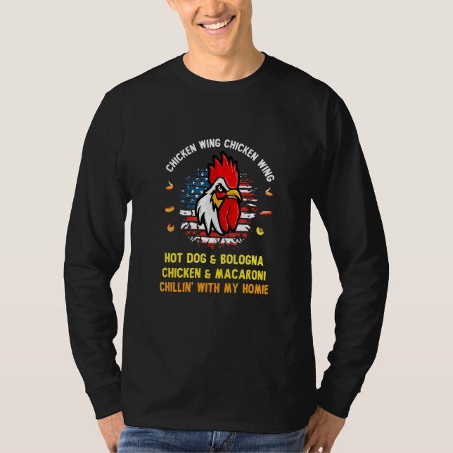 T-shirt Aile De Poulet Cuite Aile De Poulet Chaud Chien Et (Devant)