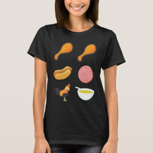 T-shirt Aile de poulet Hot Dog Bologna Et Macaroni Nourrit
